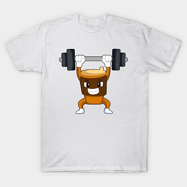 Coffee at Strength training with Barbell T-Shirt by Markus Schnabel